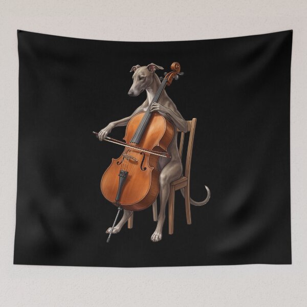 Item preview, Greyhound Playing Cello Player Cellist Dog Lover designed and sold by TerryConnells.