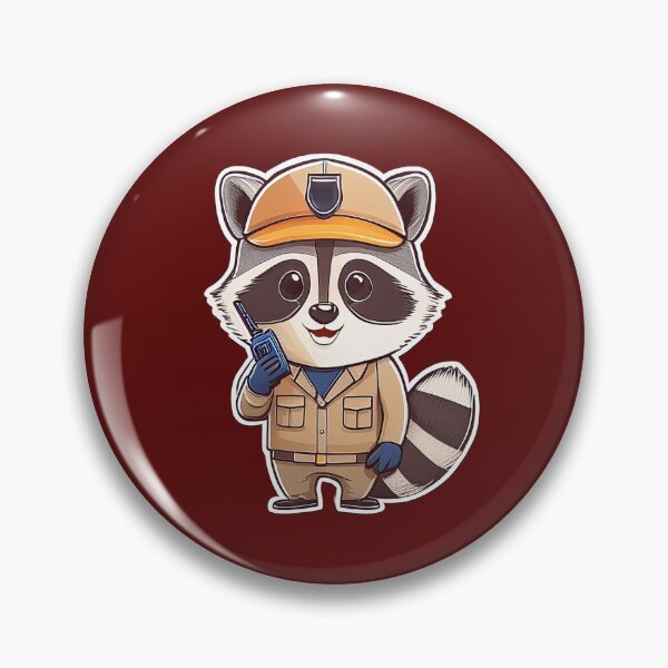 Item preview, Cute Security Guard Raccoon With Walkie Talkie Cartoon designed and sold by ChernivtsiSkoda.