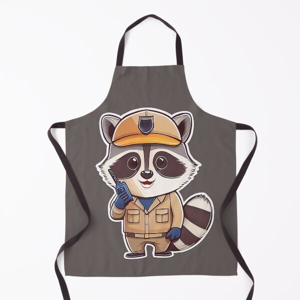 Item preview, Cute Security Guard Raccoon With Walkie Talkie Cartoon designed and sold by ChernivtsiSkoda.