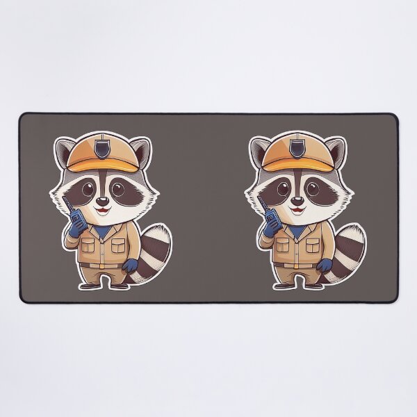Item preview, Cute Security Guard Raccoon With Walkie Talkie Cartoon designed and sold by ChernivtsiSkoda.