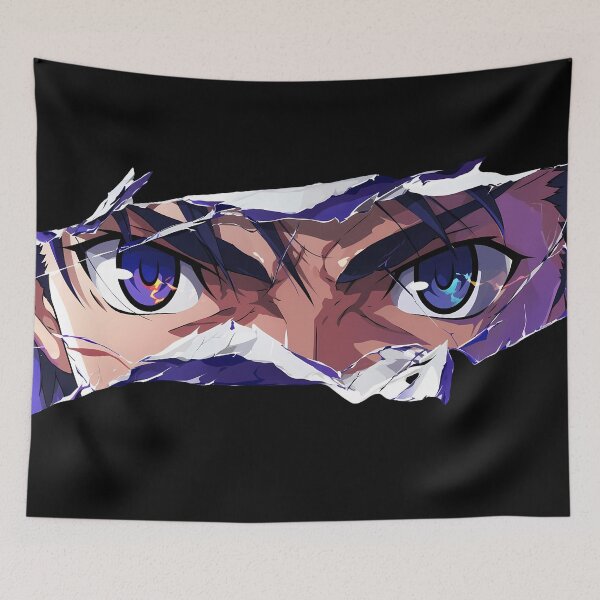 Item preview, Kirei Kotomine Fate Stay Night Cold Blue Eyes Peeker Through Torn Paper designed and sold by PMartistStudio.