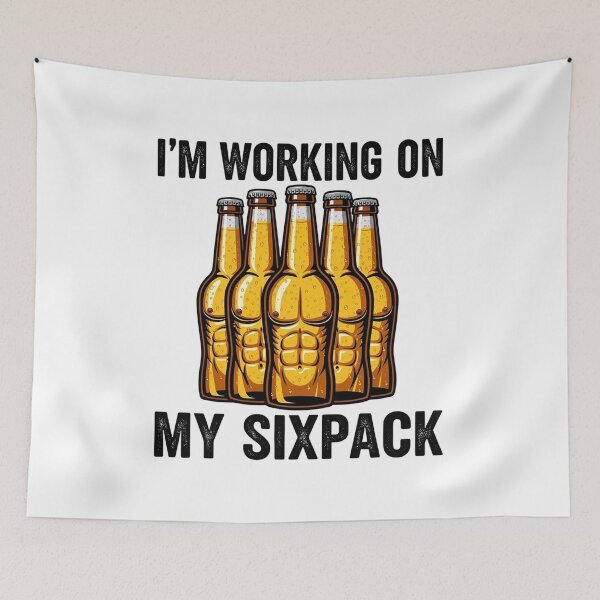 Item preview, Funny ‘I’m Working on My Sixpack’ Unisex Graphic Tee | Premium Quality T-Shirt designed and sold by MoolokaiApperal.