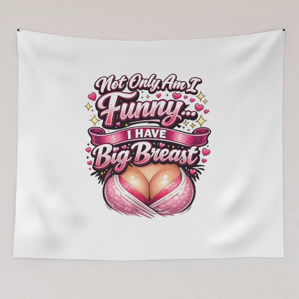 Item preview, Humorous Graphic Tee: Not Only Am I Funny, Have Big Breasts – Premium Unisex T-Shirt designed and sold by MoolokaiApperal.