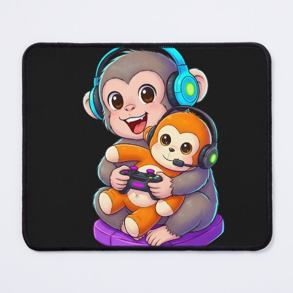 Item preview, Kawaii Gamer Punch Monkey designed and sold by AzmyStore.as .