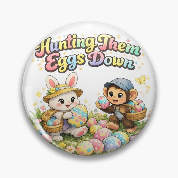 Item preview, Hunting Them Easter Eggs Down , cute Bunny and Monkey hunting easter eggs designed and sold by FireOrchid.