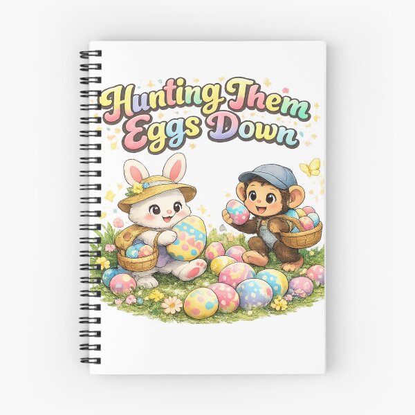 Item preview, Hunting Them Easter Eggs Down , cute Bunny and Monkey hunting easter eggs designed and sold by FireOrchid.