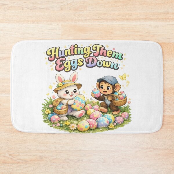 Item preview, Hunting Them Easter Eggs Down , cute Bunny and Monkey hunting easter eggs designed and sold by FireOrchid.