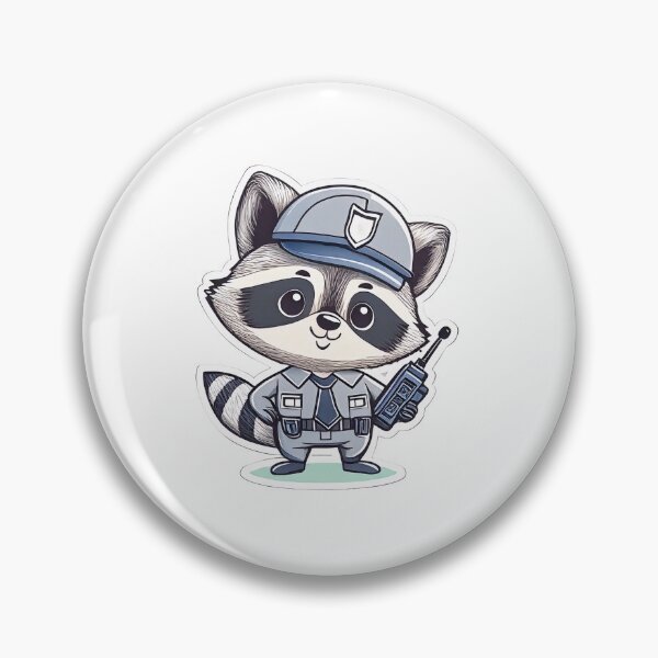 Item preview, Cute Security Guard Raccoon Cartoon With Walkie Talkie designed and sold by ChernivtsiSkoda.