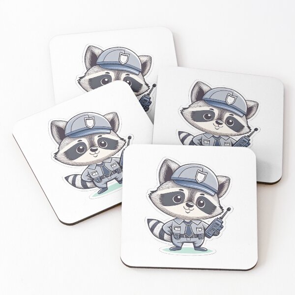Item preview, Cute Security Guard Raccoon Cartoon With Walkie Talkie designed and sold by ChernivtsiSkoda.