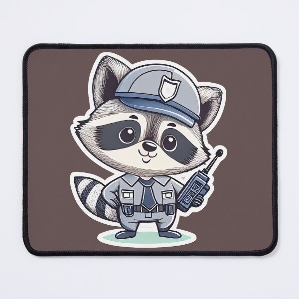 Item preview, Cute Security Guard Raccoon Cartoon With Walkie Talkie designed and sold by ChernivtsiSkoda.