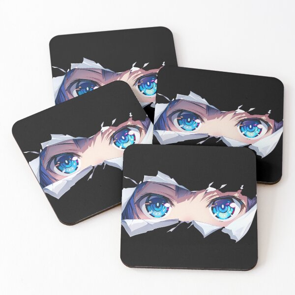 Item preview, Yoshino Himekawa Date A Live Soft Blue Eyes Peeker Through Torn Paper designed and sold by PMartistStudio.