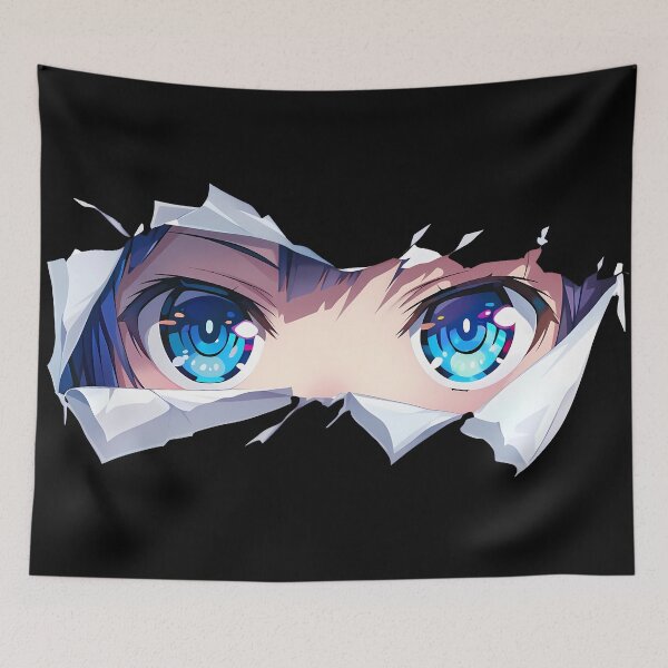 Item preview, Yoshino Himekawa Date A Live Soft Blue Eyes Peeker Through Torn Paper designed and sold by PMartistStudio.