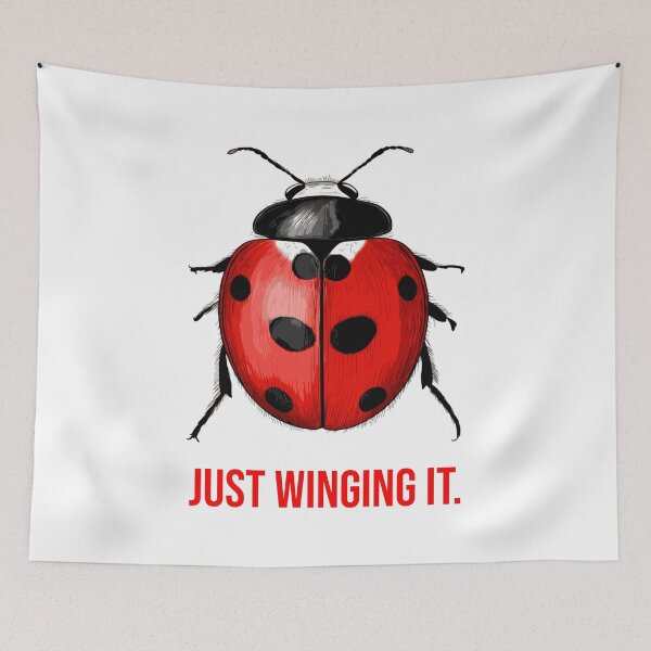 Item preview, Just Winging It Ladybug | Funny Ladybug Illustration | Insect Pun Design designed and sold by WayOutWorks.