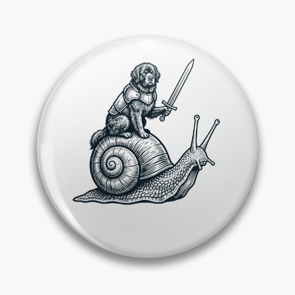 Item preview, Vinatge Newfoundland Riding Snail Medieval Knight Dog Lover designed and sold by DoodleTortle.