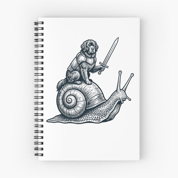 Item preview, Vinatge Newfoundland Riding Snail Medieval Knight Dog Lover designed and sold by DoodleTortle.