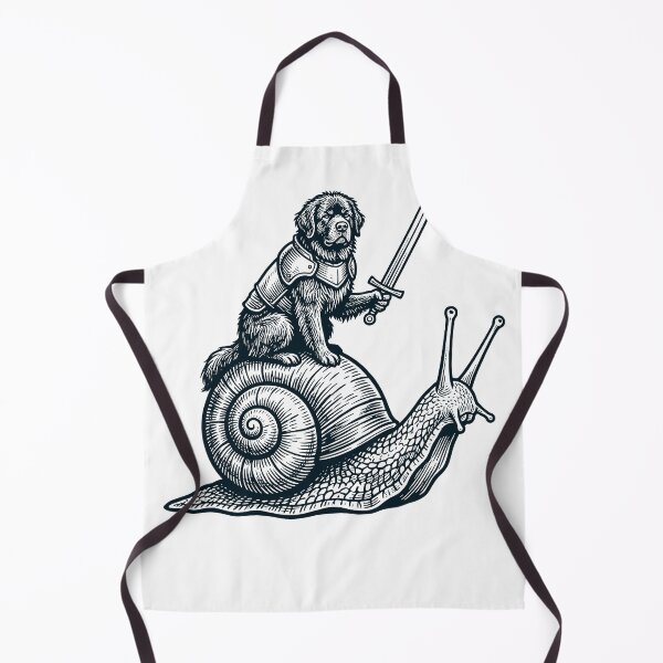Item preview, Vinatge Newfoundland Riding Snail Medieval Knight Dog Lover designed and sold by DoodleTortle.
