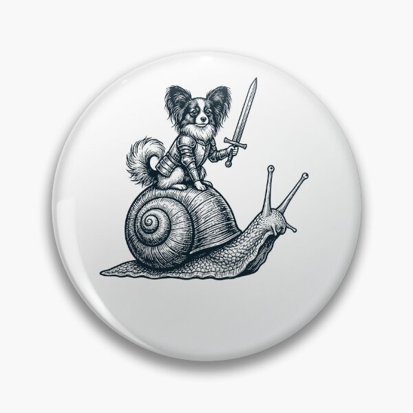 Item preview, Vinatge Papillon Riding Snail Medieval Knight Dog Lover designed and sold by DoodleTortle.