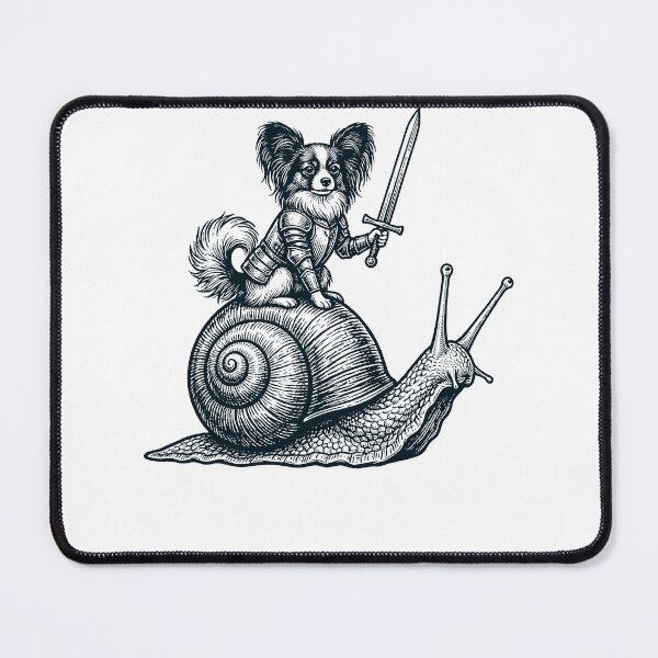 Item preview, Vinatge Papillon Riding Snail Medieval Knight Dog Lover designed and sold by DoodleTortle.