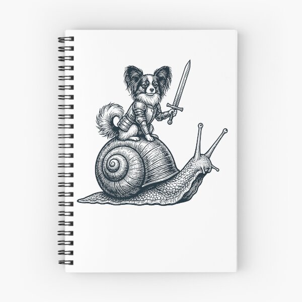 Item preview, Vinatge Papillon Riding Snail Medieval Knight Dog Lover designed and sold by DoodleTortle.