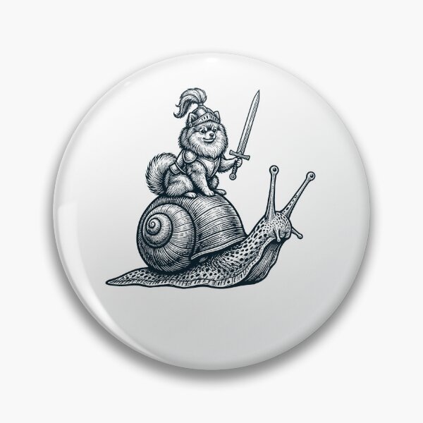 Item preview, Vinatge Pomeranian Riding Snail Medieval Knight Dog Lover designed and sold by DoodleTortle.