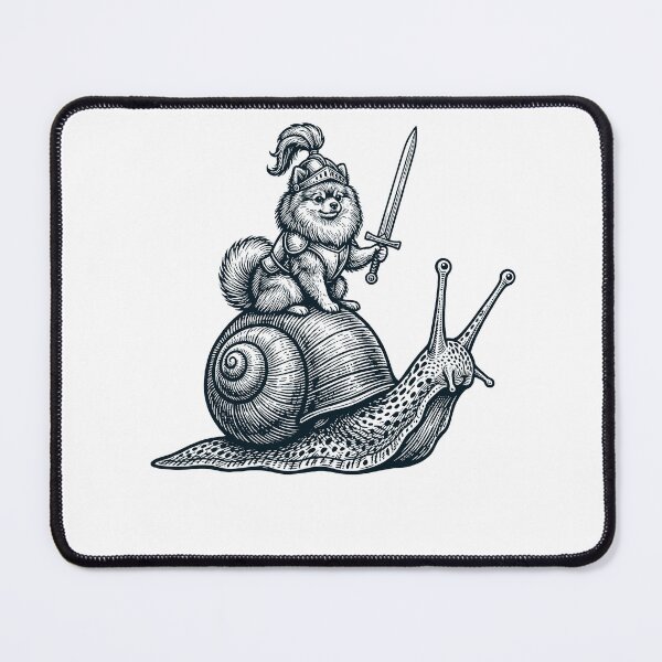 Item preview, Vinatge Pomeranian Riding Snail Medieval Knight Dog Lover designed and sold by DoodleTortle.