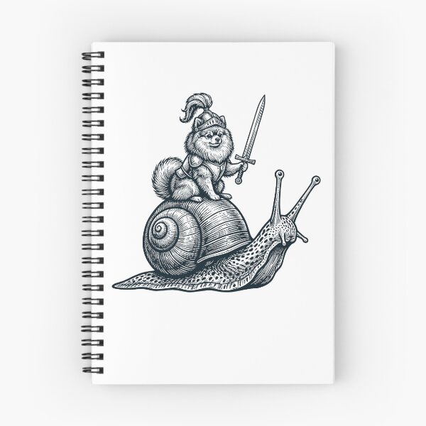Item preview, Vinatge Pomeranian Riding Snail Medieval Knight Dog Lover designed and sold by DoodleTortle.