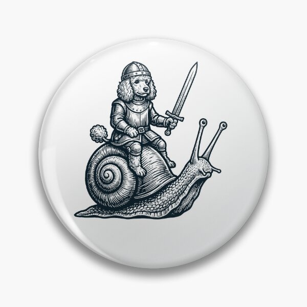 Item preview, Vinatge Poodle Riding Snail Medieval Knight Dog Lover designed and sold by DoodleTortle.