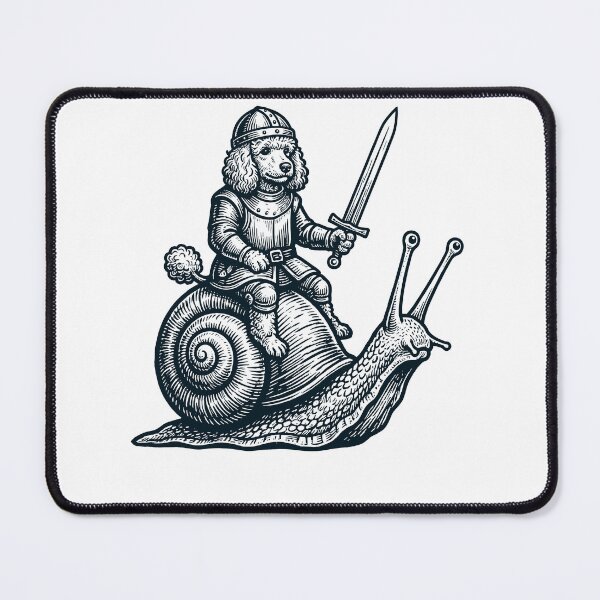Item preview, Vinatge Poodle Riding Snail Medieval Knight Dog Lover designed and sold by DoodleTortle.