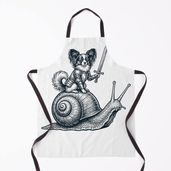 Item preview, Vinatge Papillon Riding Snail Medieval Knight Dog Lover designed and sold by DoodleTortle.