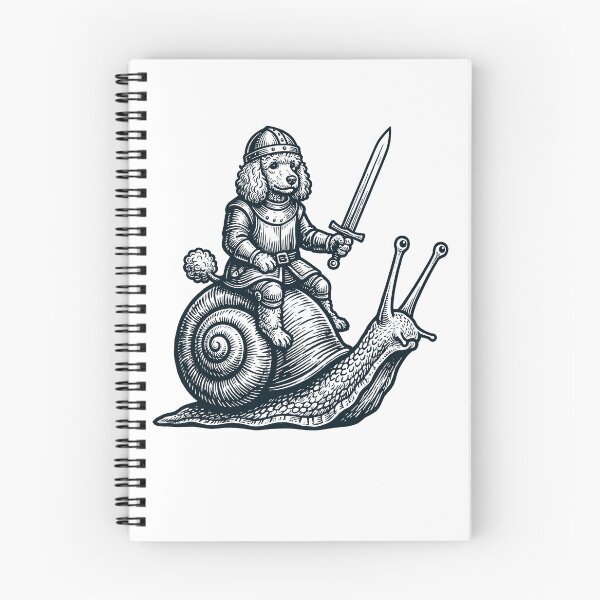 Item preview, Vinatge Poodle Riding Snail Medieval Knight Dog Lover designed and sold by DoodleTortle.