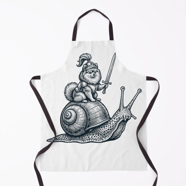 Item preview, Vinatge Pomeranian Riding Snail Medieval Knight Dog Lover designed and sold by DoodleTortle.