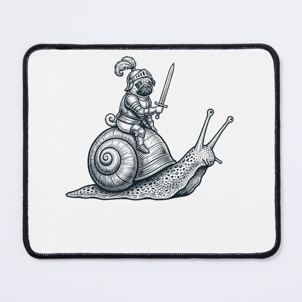 Item preview, Vinatge Pug Riding Snail Medieval Knight Dog Lover designed and sold by DoodleTortle.