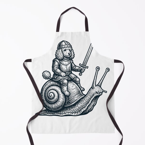 Item preview, Vinatge Poodle Riding Snail Medieval Knight Dog Lover designed and sold by DoodleTortle.