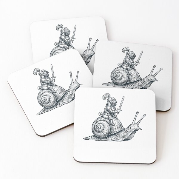 Item preview, Vinatge Pug Riding Snail Medieval Knight Dog Lover designed and sold by DoodleTortle.