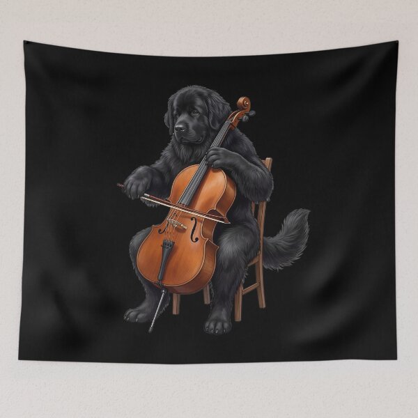 Item preview, Newfoundland Playing Cello Player Cellist Dog Lover designed and sold by TerryConnells.