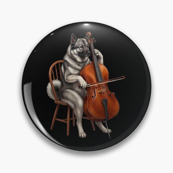 Item preview, Norwegian Elkhound Playing Cello Player Cellist Dog Lover designed and sold by TerryConnells.