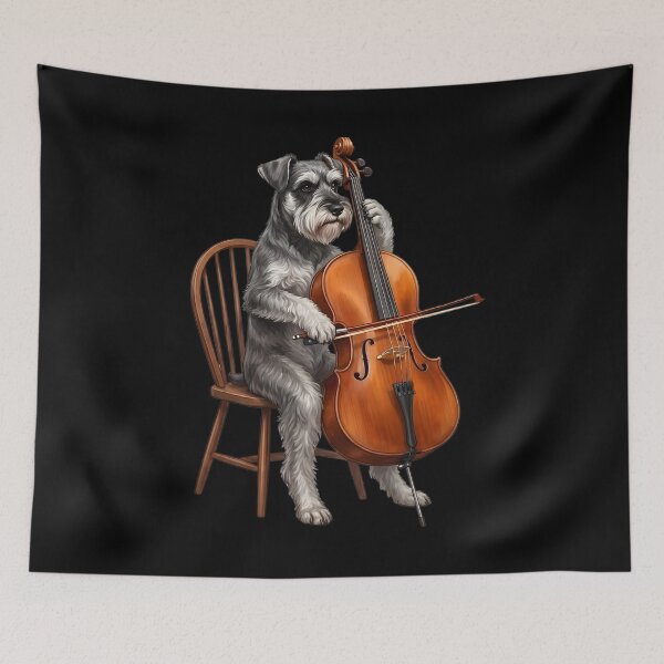 Item preview, Miniature Schnauzer Playing Cello Player Cellist Dog Lover designed and sold by TerryConnells.