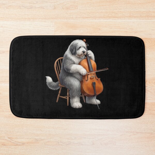 Item preview, Old English Sheepdog Playing Cello Player Cellist Dog Lover designed and sold by TerryConnells.