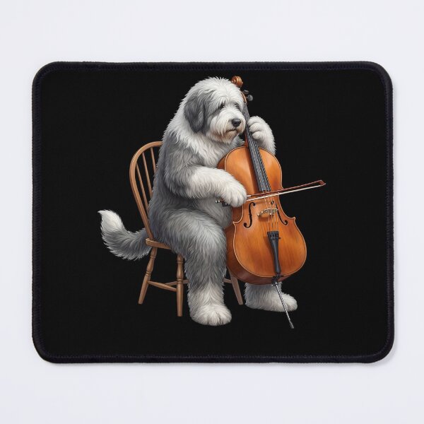 Item preview, Old English Sheepdog Playing Cello Player Cellist Dog Lover designed and sold by TerryConnells.