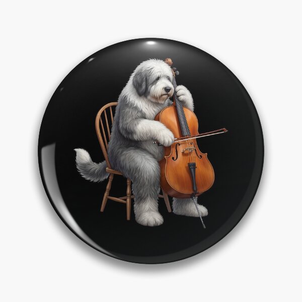 Item preview, Old English Sheepdog Playing Cello Player Cellist Dog Lover designed and sold by TerryConnells.
