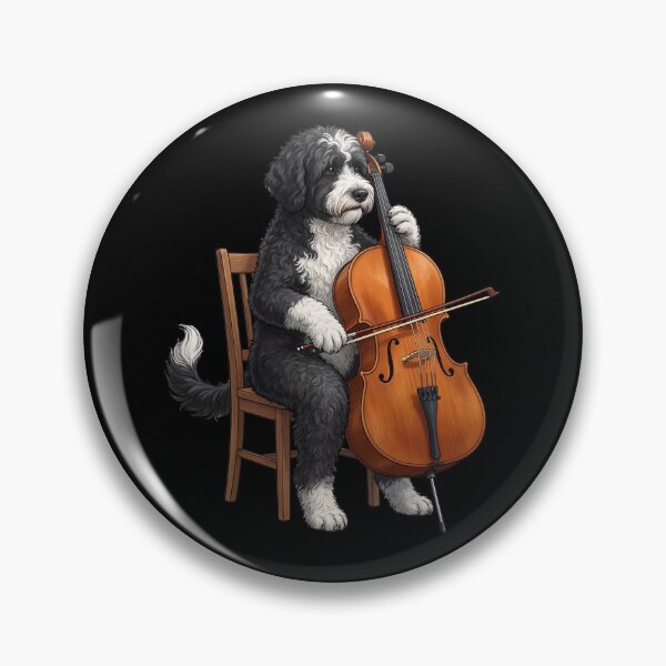 Item preview, Portuguese Water Dog Playing Cello Player Cellist Dog Lover designed and sold by TerryConnells.