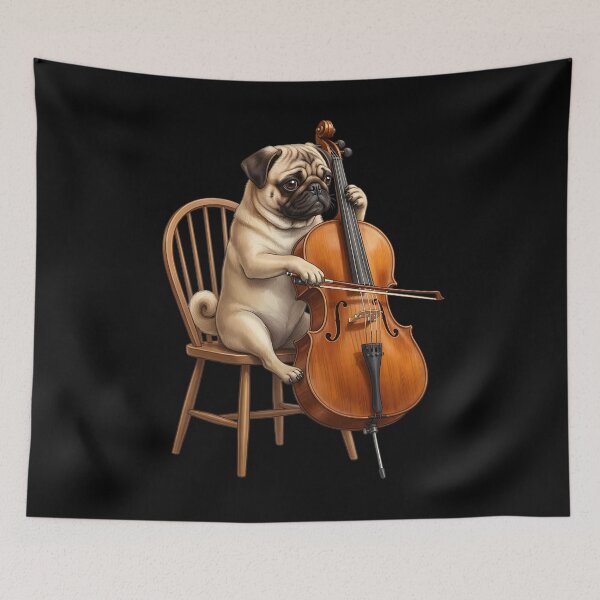 Item preview, Pug Playing Cello Player Cellist Dog Lover designed and sold by TerryConnells.