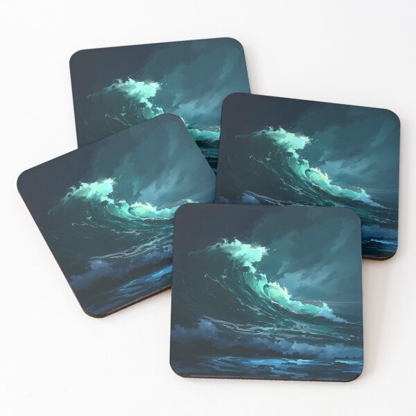 Item preview, Glowing Night Wave Over Dark Ocean designed and sold by Christian Weiss.