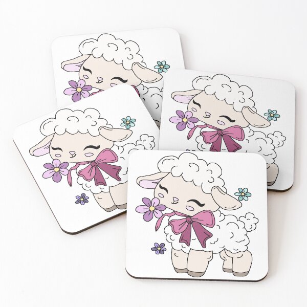 Item preview, Cute Aesthetic Sheep With Flowers designed and sold by RoselleArt.