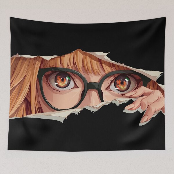 Item preview, Futaba Sakura Persona 5 Glasses Peek Torn Paper Nerd Focus designed and sold by PMartistStudio.