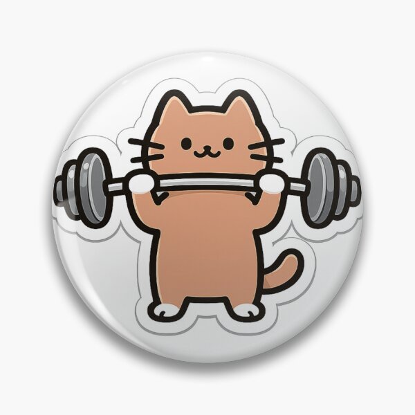 Item preview, Cute Kawaii Gym Cat Lifting Weights Funny Workout Sticker designed and sold by ahfas86.