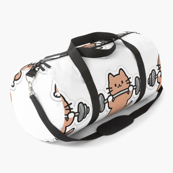 Item preview, Cute Kawaii Gym Cat Lifting Weights Funny Workout Sticker designed and sold by ahfas86.