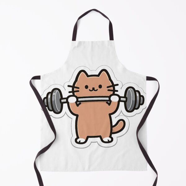 Item preview, Cute Kawaii Gym Cat Lifting Weights Funny Workout Sticker designed and sold by ahfas86.