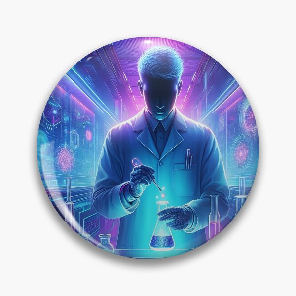 Item preview, Neon Cyberpunk Scientist - Futuristic Chemistry Lab designed and sold by MouradStudio.
