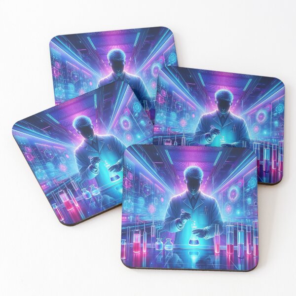Item preview, Neon Cyberpunk Scientist - Futuristic Chemistry Lab designed and sold by MouradStudio.